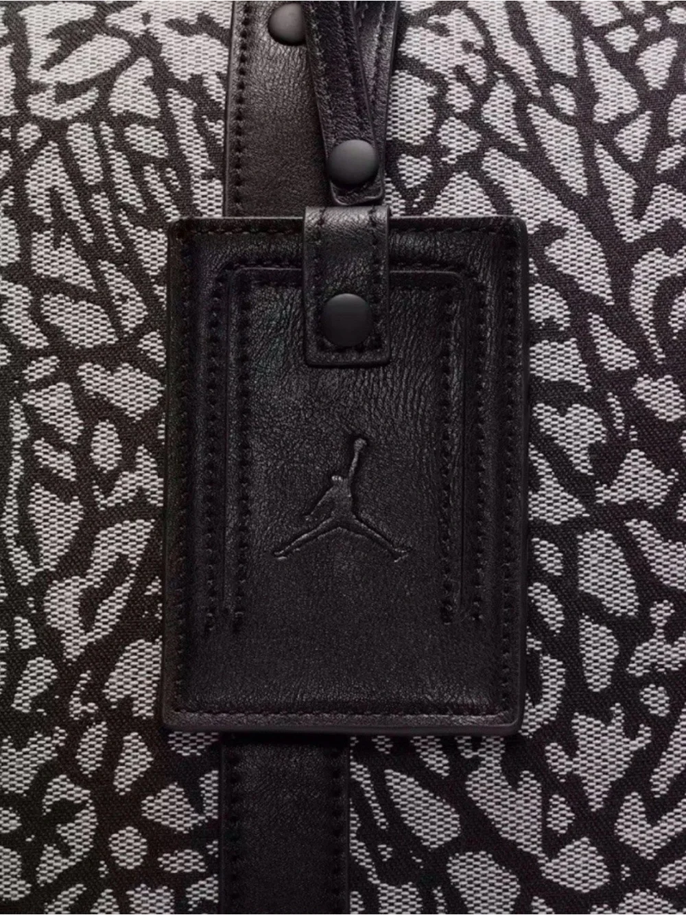 Nike Jordan Monogram Duffle 40L Black/Gray Elephant print with Jumpman Tag